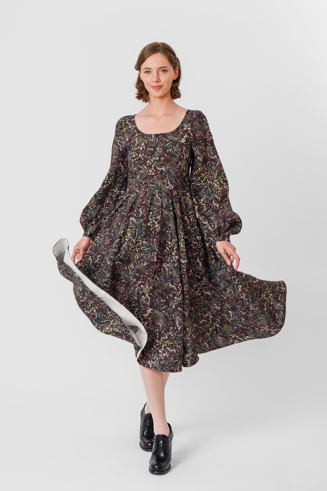 Carmen Dress, Long Sleeve, Venice Floral#color_venice-floral