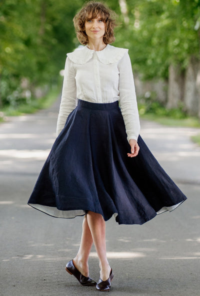 Classic Skirt, Night Navy#color_night-navy