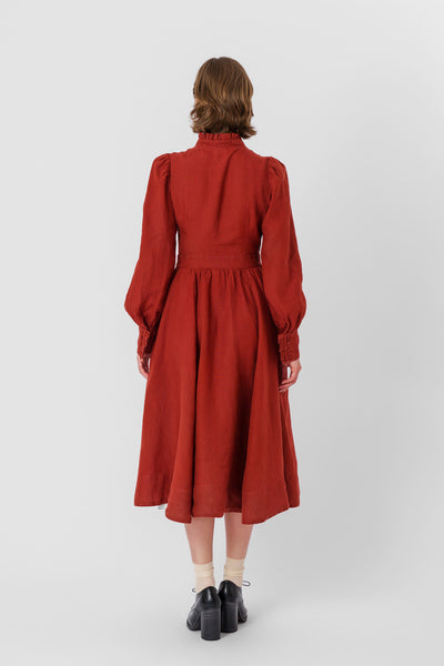Abigail Dress, Long Sleeve #color_deep-terracotta