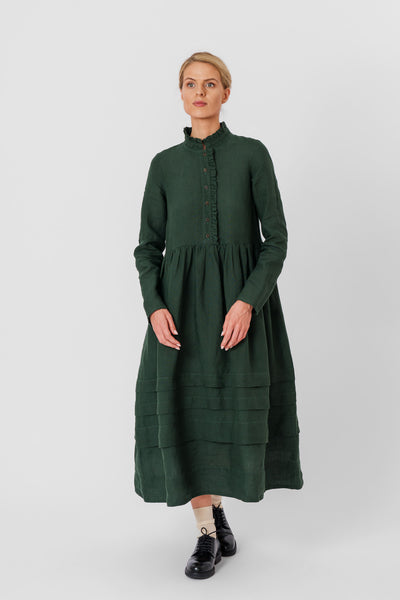 Amy Dress, Long Sleeve,#color_evergreen
