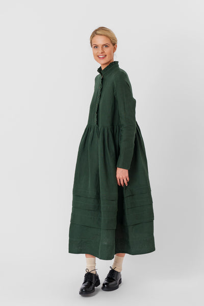 Amy Dress, Long Sleeve,#color_evergreen