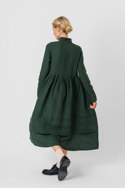 Amy Dress, Long Sleeve,#color_evergreen