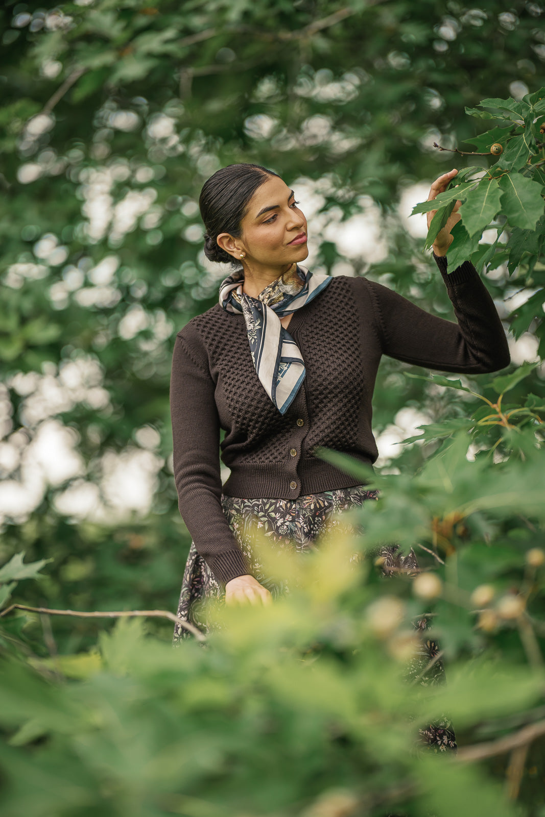 Elaine Cardigan, Wool, Espresso Brown#color_espresso-brown