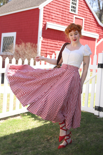 Evelyn Skirt, Red Gingham #color_red-gingham