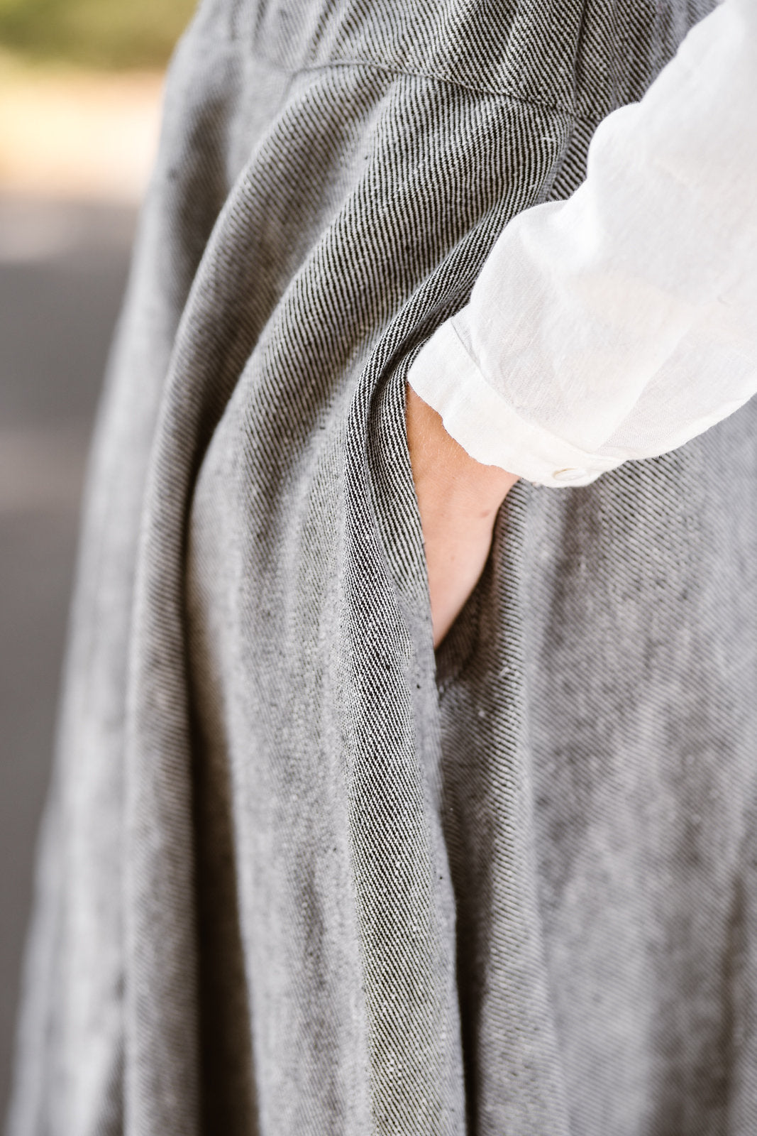 Classic Skirt, Twill Linen, Grey Moon#color_grey-moon