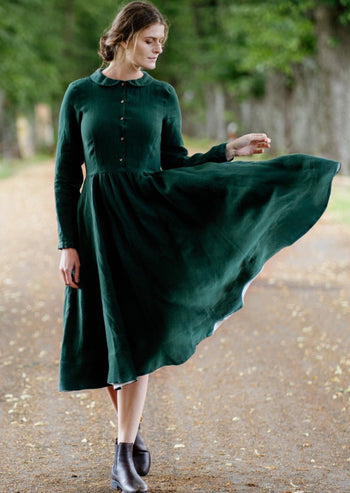 Classic Dress, Long Sleeve, Evergreen#color_evergreen
