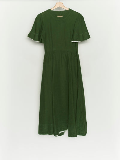 Emerald Green Kleid mit Schmetterlingsärmeln