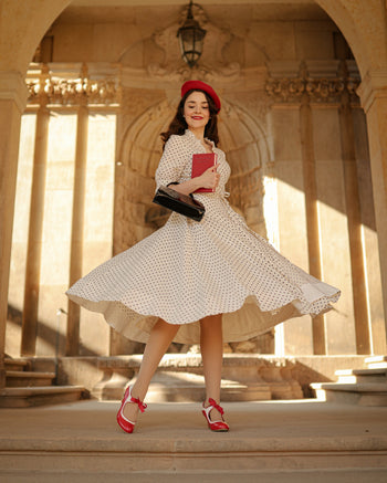 Darcy Dress, Short Sleeve, Tiny Dots#color_tiny-dots