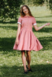 Mini Classic Dress, Short Sleeve, Vinatge Pink#color_vintage-pink