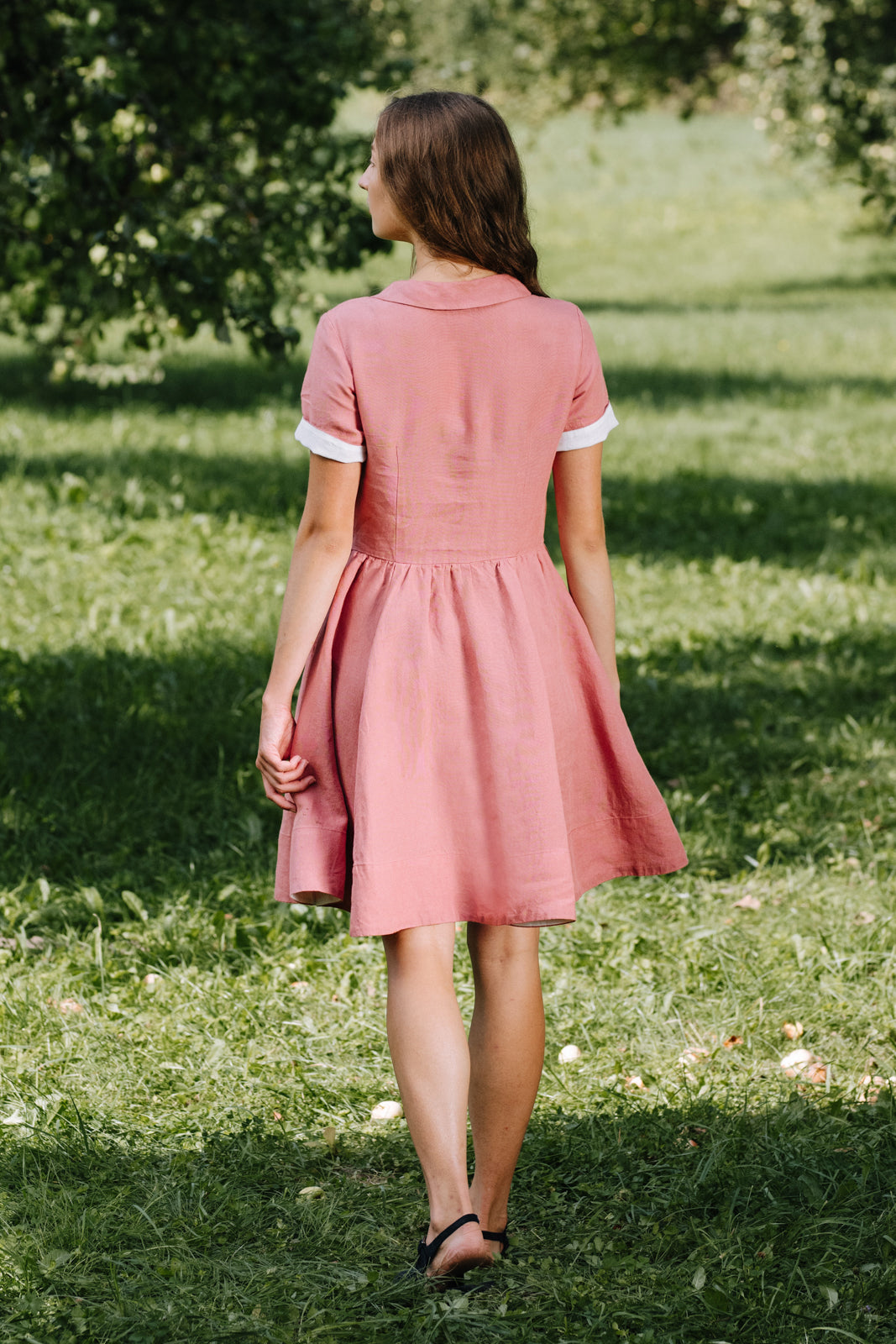 Mini Classic Dress, Short Sleeve, Vinatge Pink#color_vintage-pink