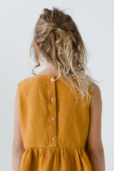 Mini Me Smock Dress, Sleeveless, Marigold#color_marigold