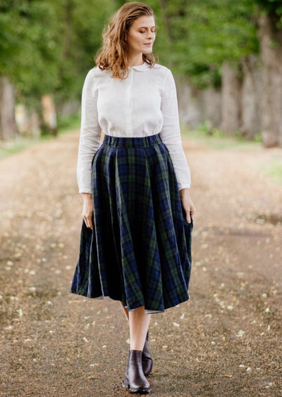 Classic Skirt, Blue Tartan#color_blue-tartan