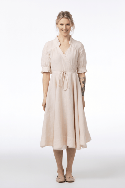 Darcy Dress, Short Sleeve, Seashell White#color_seashell-white
