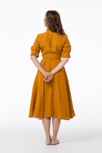 Darcy Dress, Short Sleeve, Marigold#color_marigold