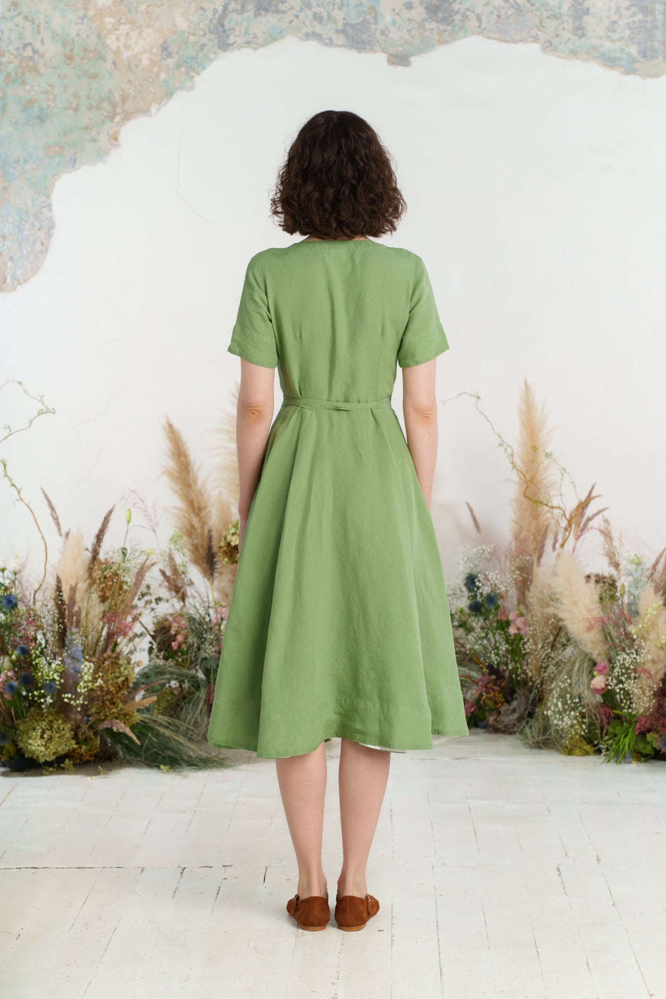 Wrap Dress, Short Sleeve, Matcha Latte
#color_matcha-latte