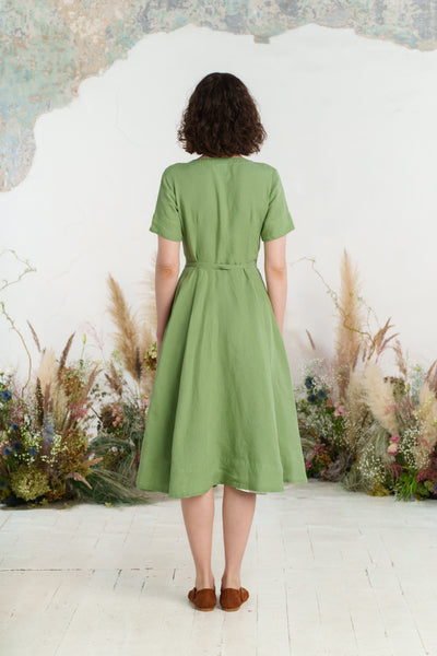 Wrap Dress, Short Sleeve, Matcha Latte
#color_matcha-latte