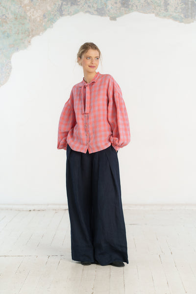 Clementine Shirt, Long Sleeve, Pink Gingham#color_pink-gingham