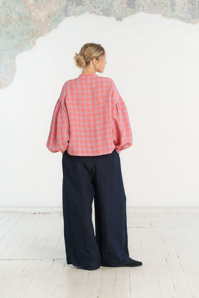 Clementine Shirt, Long Sleeve, Pink Gingham#color_pink-gingham