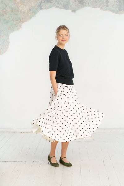 Elaine Top, Short Sleeve, Black Pansy#color_black-pansy
