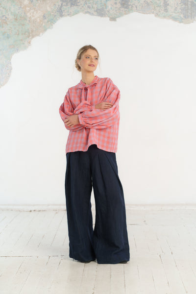 Clementine Shirt, Long Sleeve, Pink Gingham#color_pink-gingham