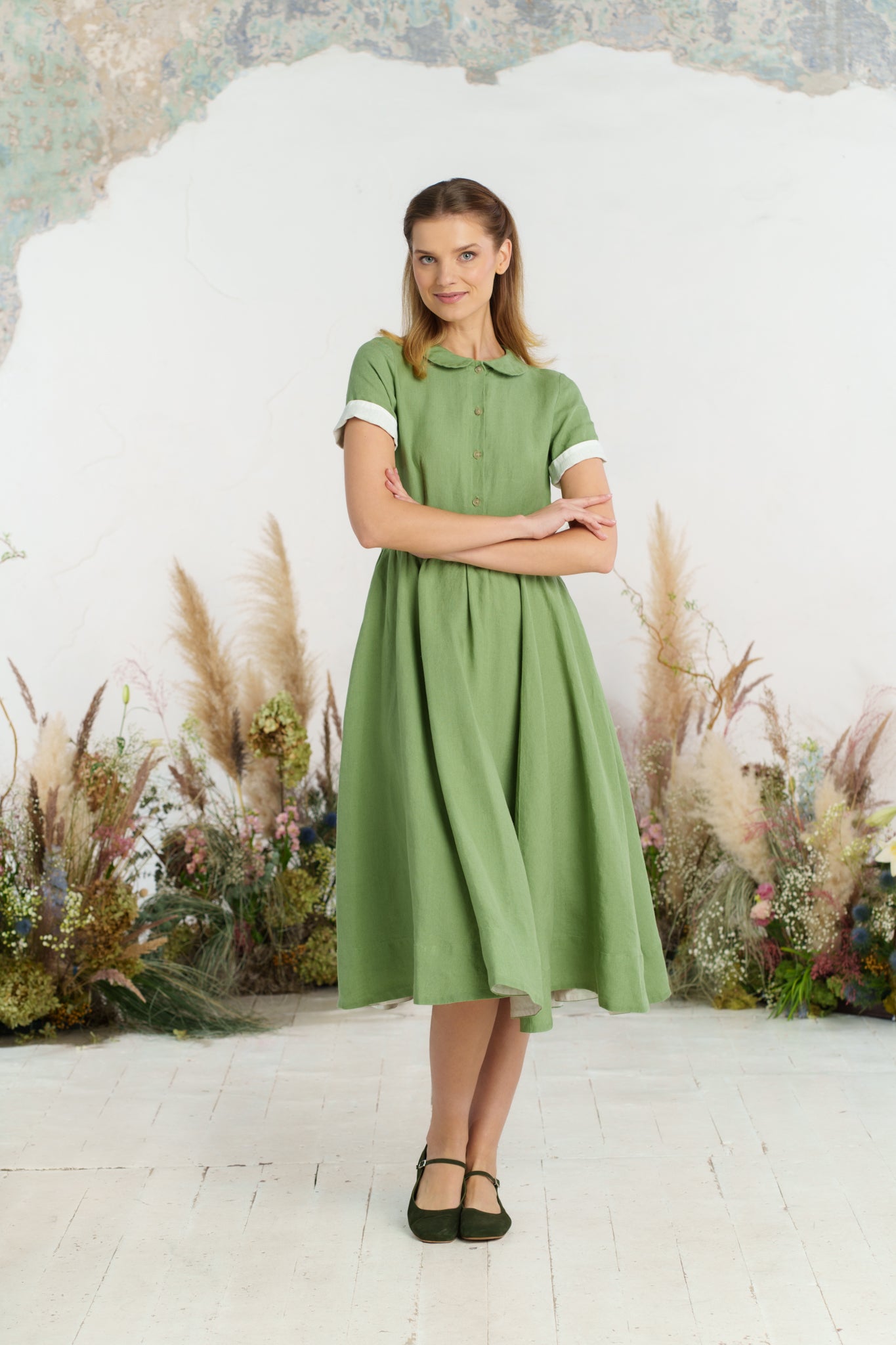 Classic Dress, Short Sleeve, Matcha Latte
#color_matcha-latte