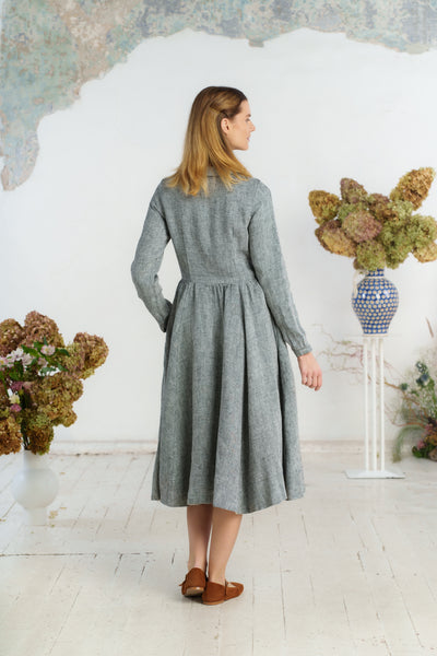 Classic Dress, Long Sleeve - Son de Flor#color_grey-moon