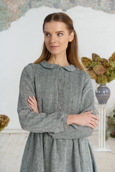 Classic Dress, Long Sleeve - Son de Flor#color_grey-moon