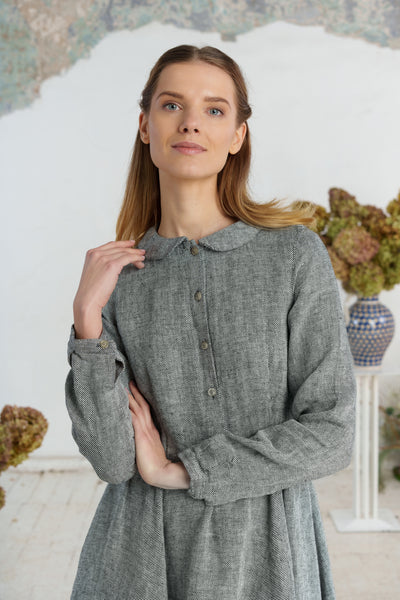 Classic Dress, Long Sleeve - Son de Flor#color_grey-moon