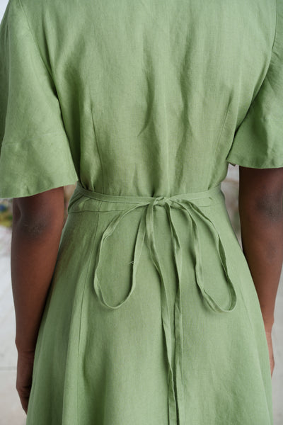 Maxi Wrap Dress, Butterfly Sleeve, Matcha Latte
#color_matcha-latte