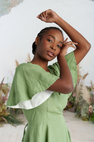 Maxi Wrap Dress, Butterfly Sleeve, Matcha Latte
#color_matcha-latte