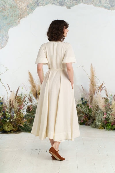 Maxi Wrap Dress, Butterfly Sleeve, Milky White
#color_milky-white