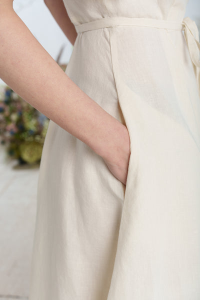 Maxi Wrap Dress, Butterfly Sleeve, Milky White
#color_milky-white