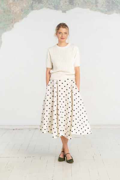 Elaine Top, Short Sleeve, White Magnolia #color_white-magnolia
