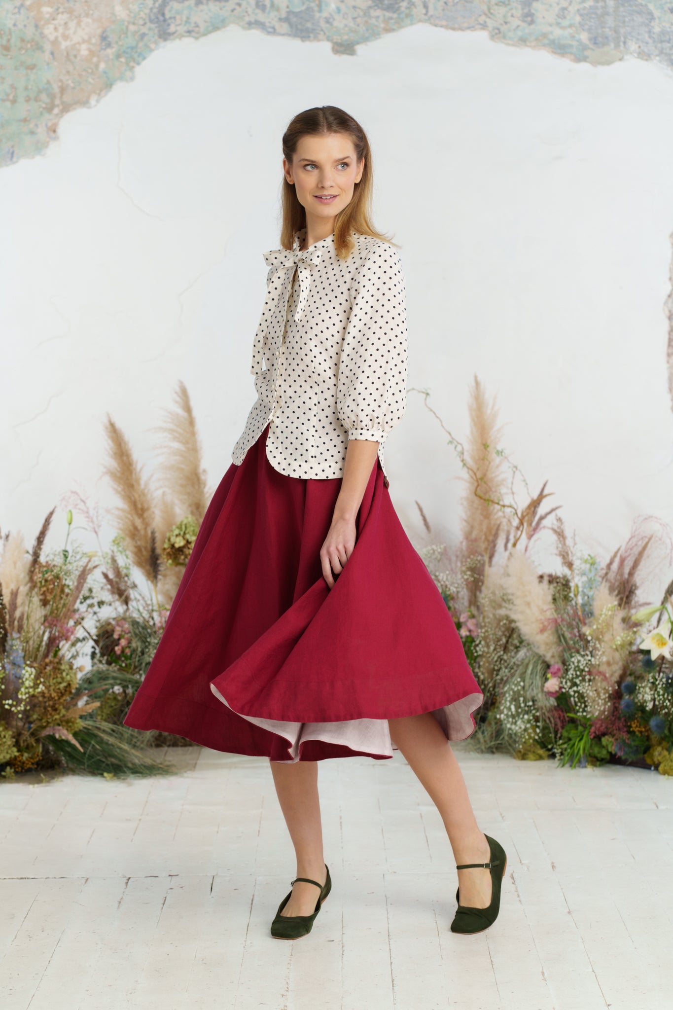 Jasmine Shirt, Long Sleeve, Tiny Dots
#color_tiny-dots