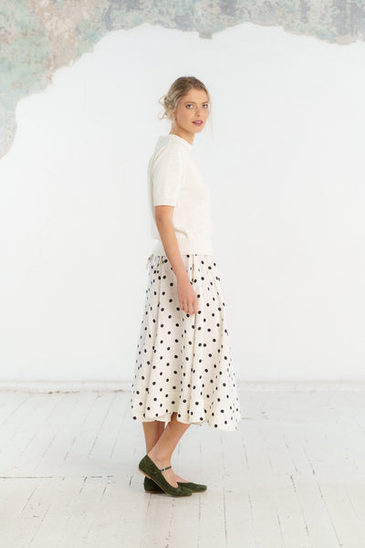 Elaine Top, Short Sleeve, White Magnolia #color_white-magnolia