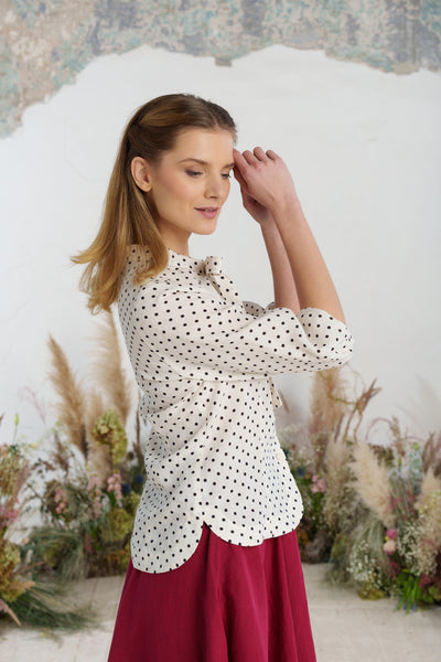 Jasmine Shirt, Long Sleeve, Tiny Dots
#color_tiny-dots