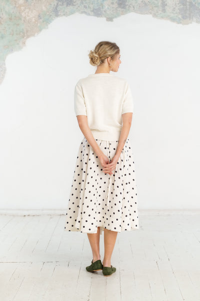 Elaine Top, Short Sleeve, White Magnolia #color_white-magnolia