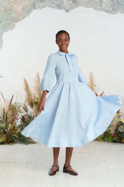 Jasmine Dress, 3/4 Sleeve, Skye Blue
#color_skye-blue