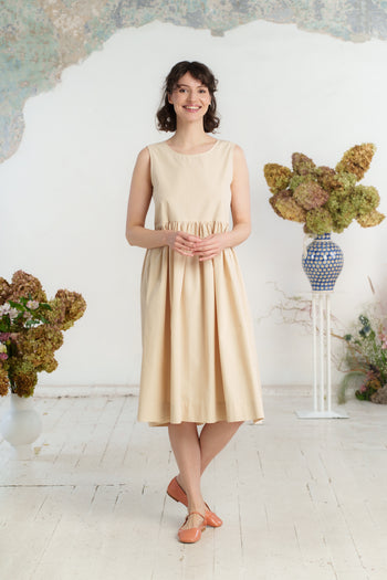 Petticoat, Sleeveless, Beige
#color_beige