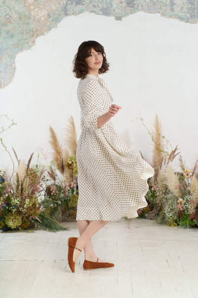 Jasmine Dress, 3/4 Sleeve, Tiny Dots
#color_tiny-dots