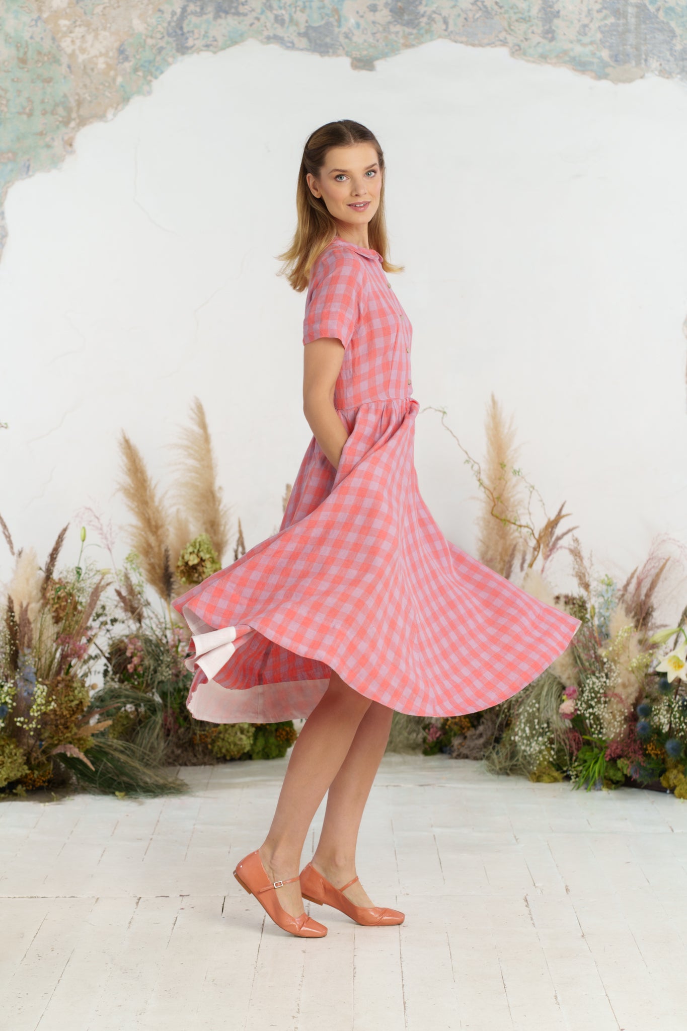 Classic Dress, Short Sleeve, Pink Gingham
#color_pink-gingham