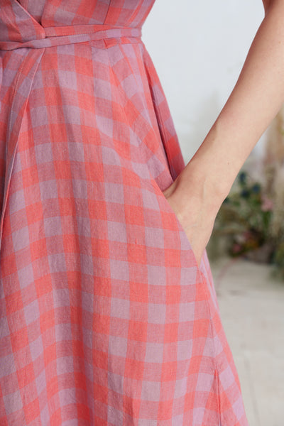 Wrap Dress, Butterfly Sleeve, Pink Gingham
#color_pink-gingham