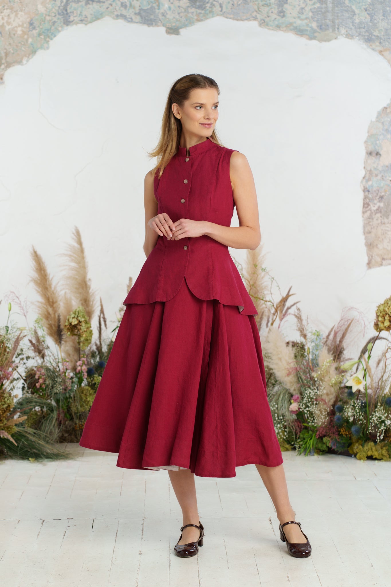 Wrap Skirt, Marsala Red
#color_marsala-red