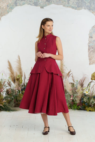 Wrap Skirt, Marsala Red
#color_marsala-red
