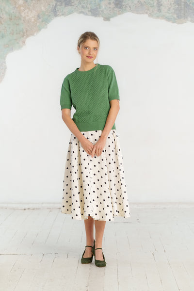Elaine Top, Short Sleeve, Matcha Latte #color_matcha-latte
