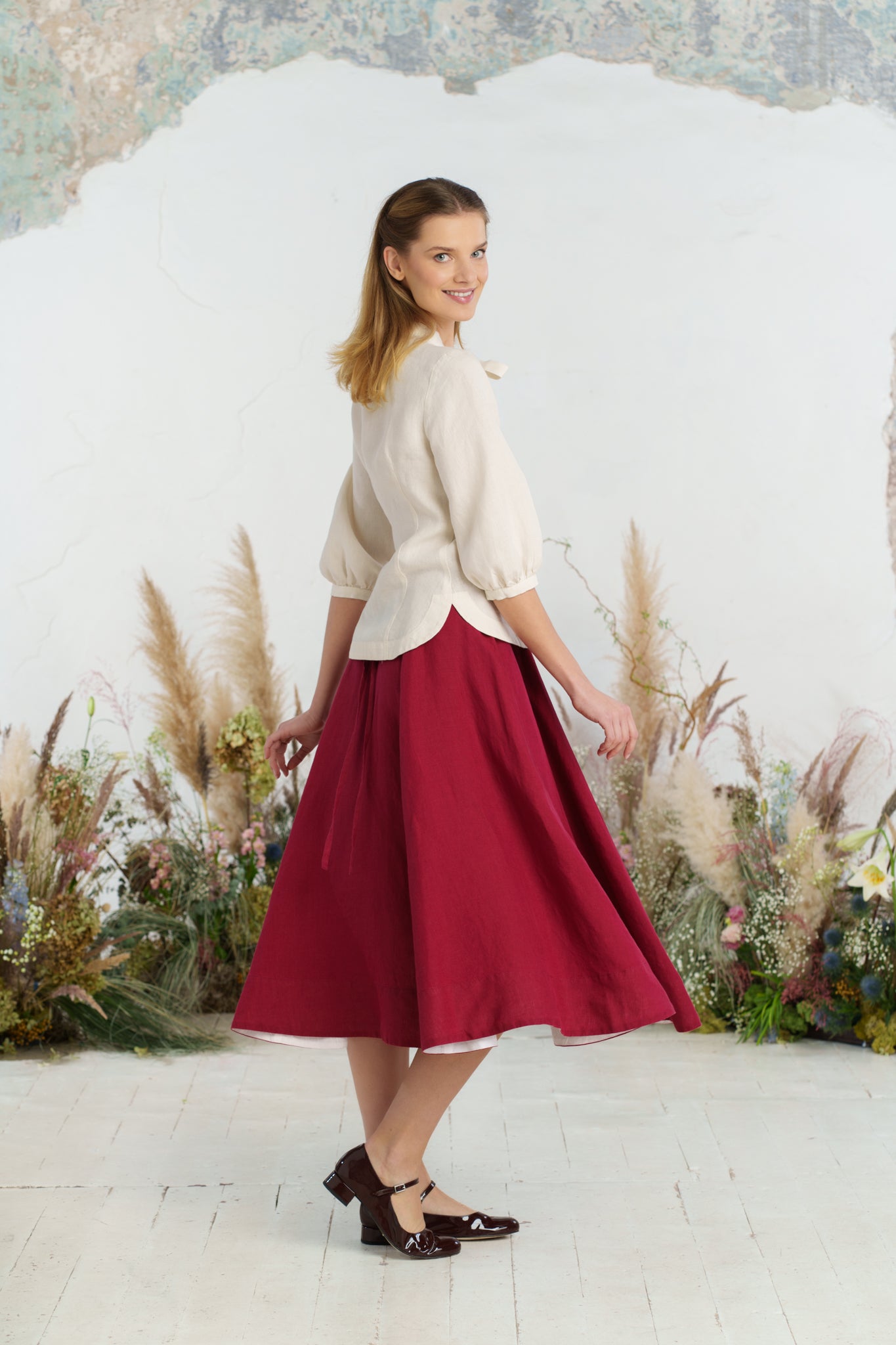 Jasmine Shirt, Long Sleeve, Milky White
#color_milky-white
