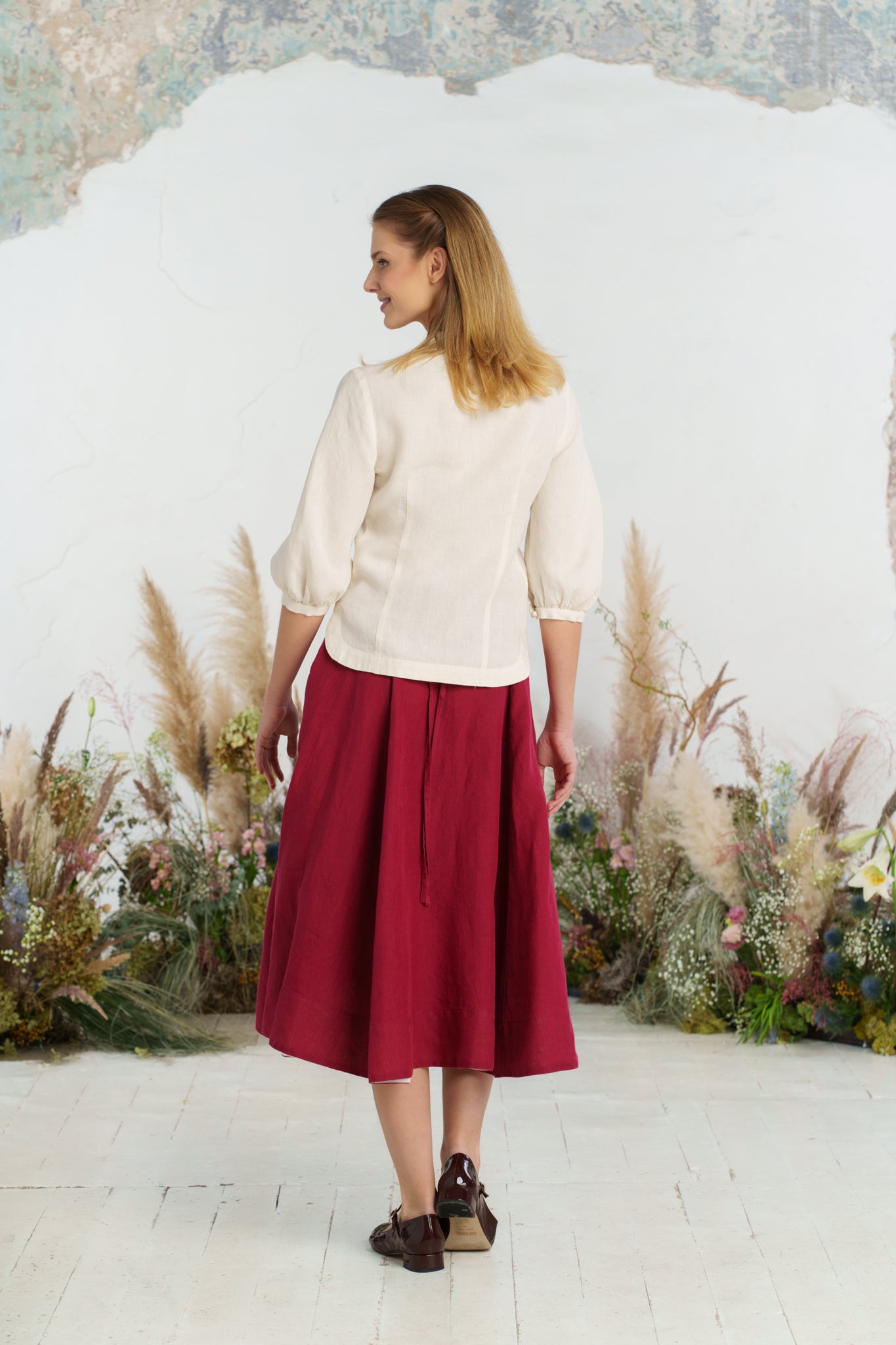 Jasmine Shirt, Long Sleeve, Milky White
#color_milky-white