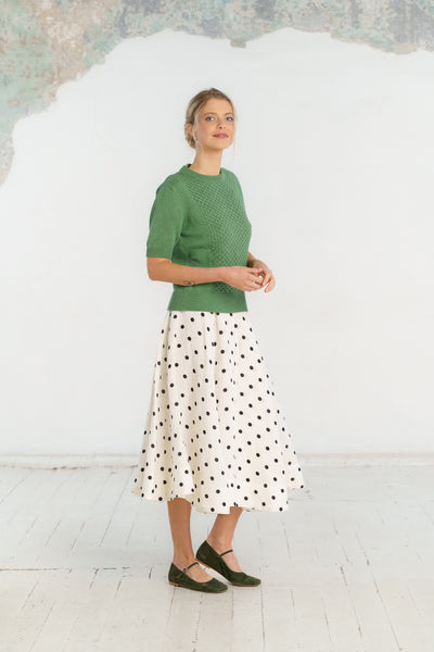 Elaine Top, Short Sleeve, Matcha Latte #color_matcha-latte