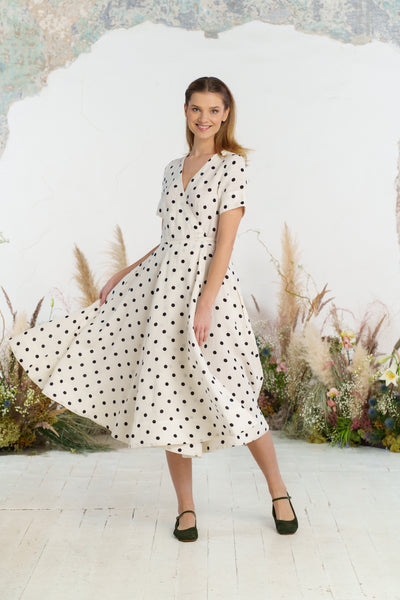 Wrap Dress, Short Sleeve, Big Dots
#color_big-dots