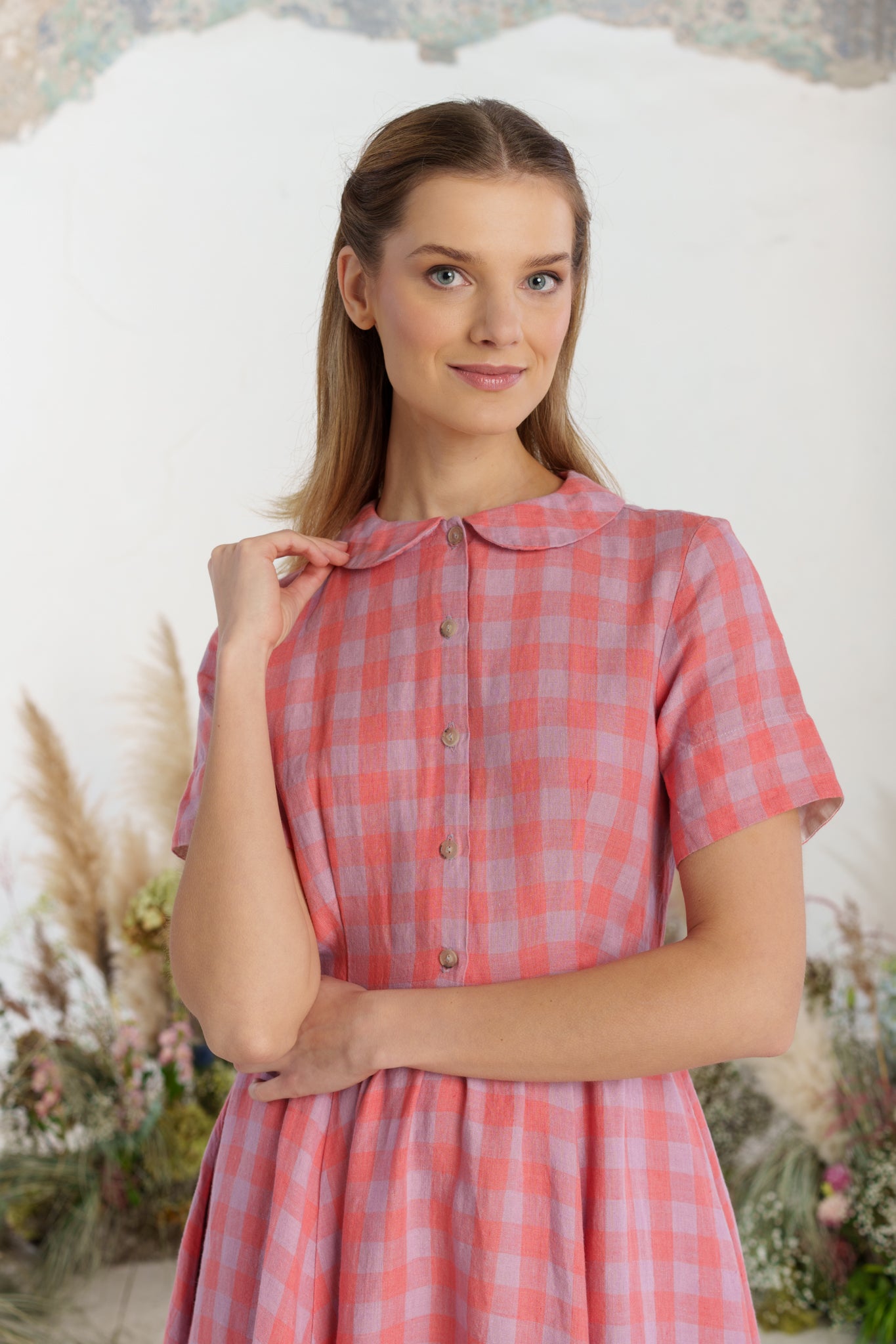 Classic Dress, Short Sleeve, Pink Gingham
#color_pink-gingham